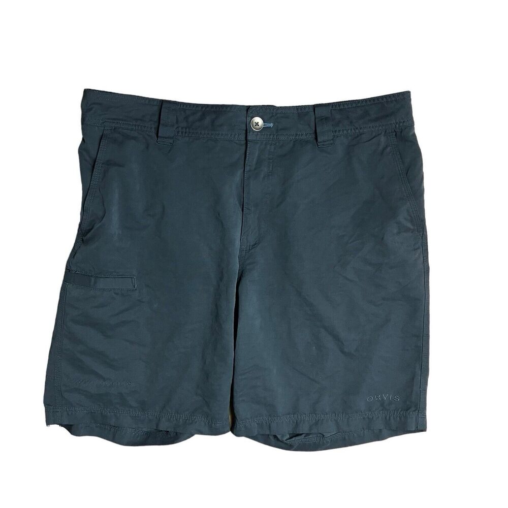 Orvis‎ Shorts Men's 36 Blue Cargo Pocket Hiking Outdoor Blue Casual Flat Front